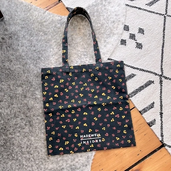 Madewell Insider Women’s Floral Black Canvas Reusable Tote—Special Edition - Picture 2 of 7